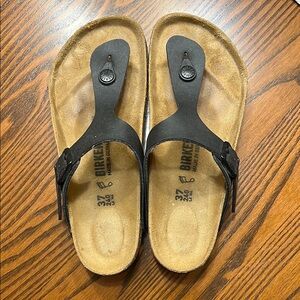 Birkenstock Gizeh Birko-flor Black Sandals